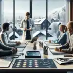 Norwegian clinicians and legal counsel review a hospital contract and compliance checklist