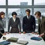 Norwegian small business owners review a fair shareholder agreement in an oslo office