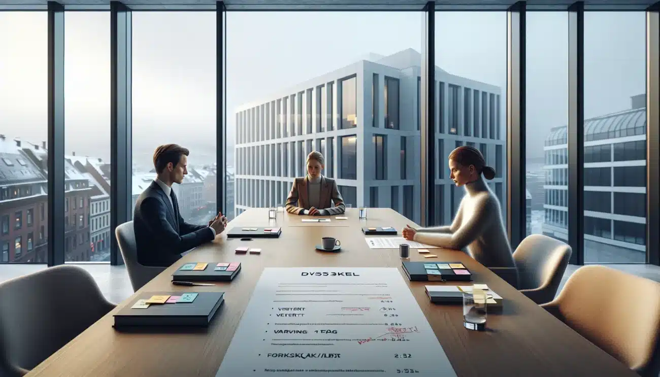 Norwegian team reviewing a shareholder agreement with cap table and e signature